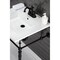Fauceture KVPB25227W4MB 25-Inch Console Sink with Brass Legs (4-Inch, 3 Hole), White/Matte Black KVPB25227W4MB - alternate 4